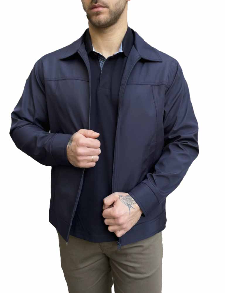 Ανδρικό μπλε ελαφρύ Jacket με γιακά D1920B φωτογραφία